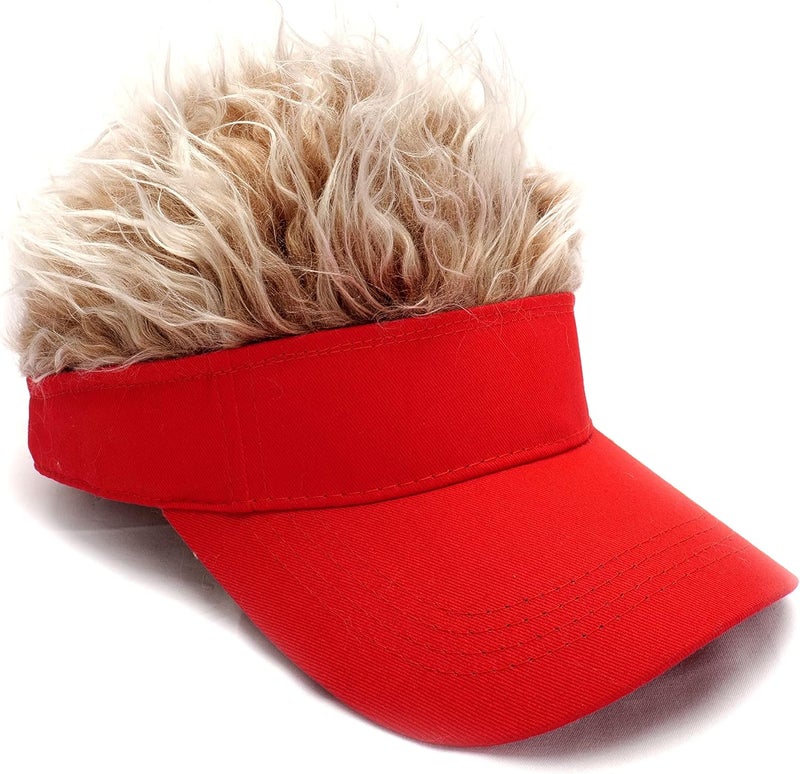KELSOD Men's Hair Visor ​Sun Hats Visor with Hair Fake Hat with Hairs for Men Novelty Spiked Adjustable Baseball Caps Funny Gift - Image 4